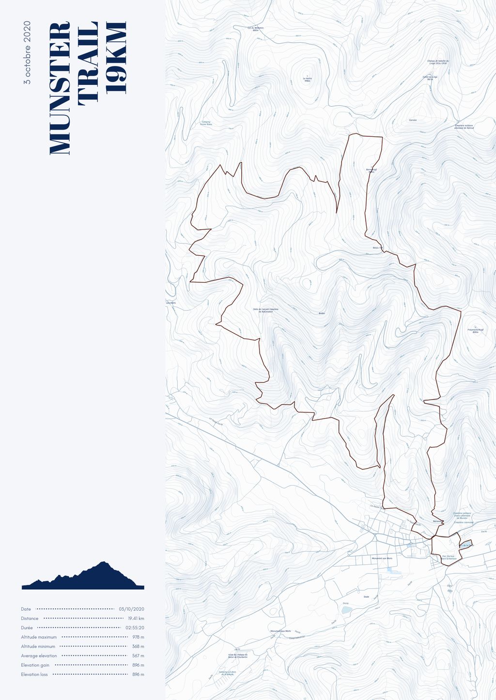Poster cartographique du Munster
Trail 
19km