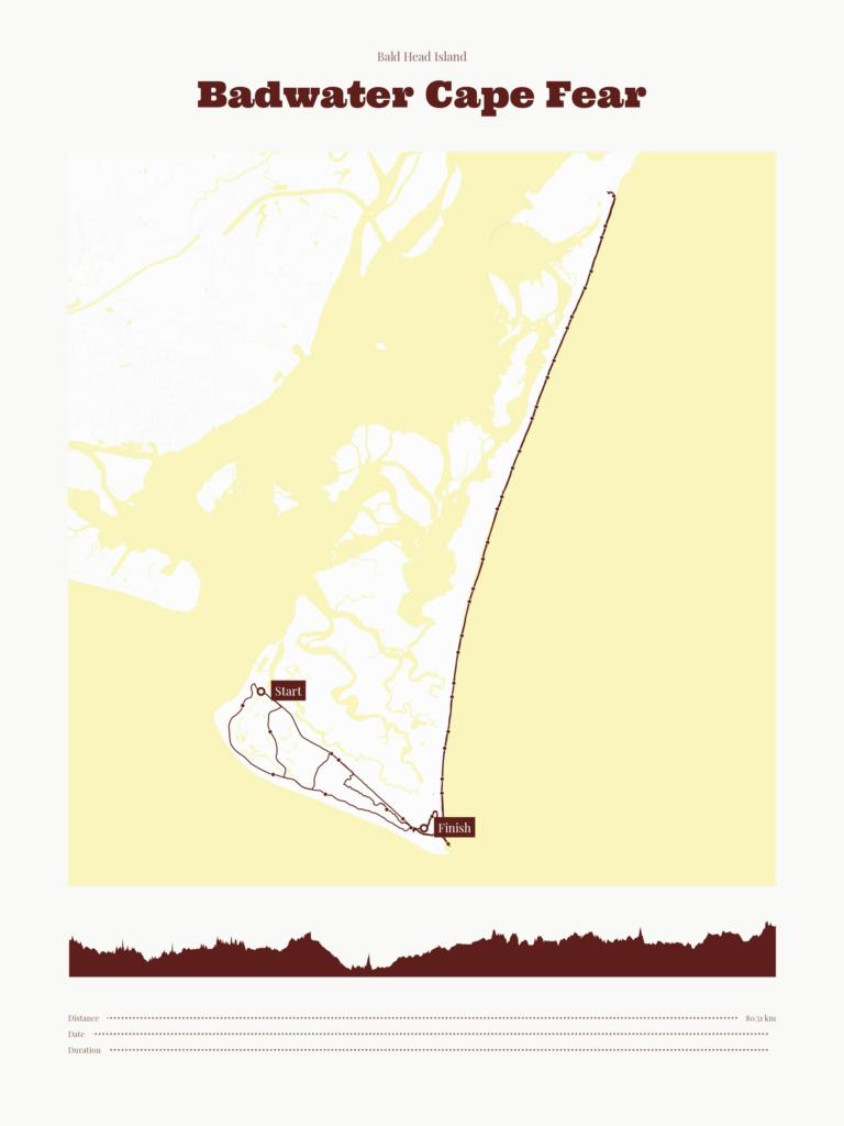 Poster cartographique du Badwater Cape Fear