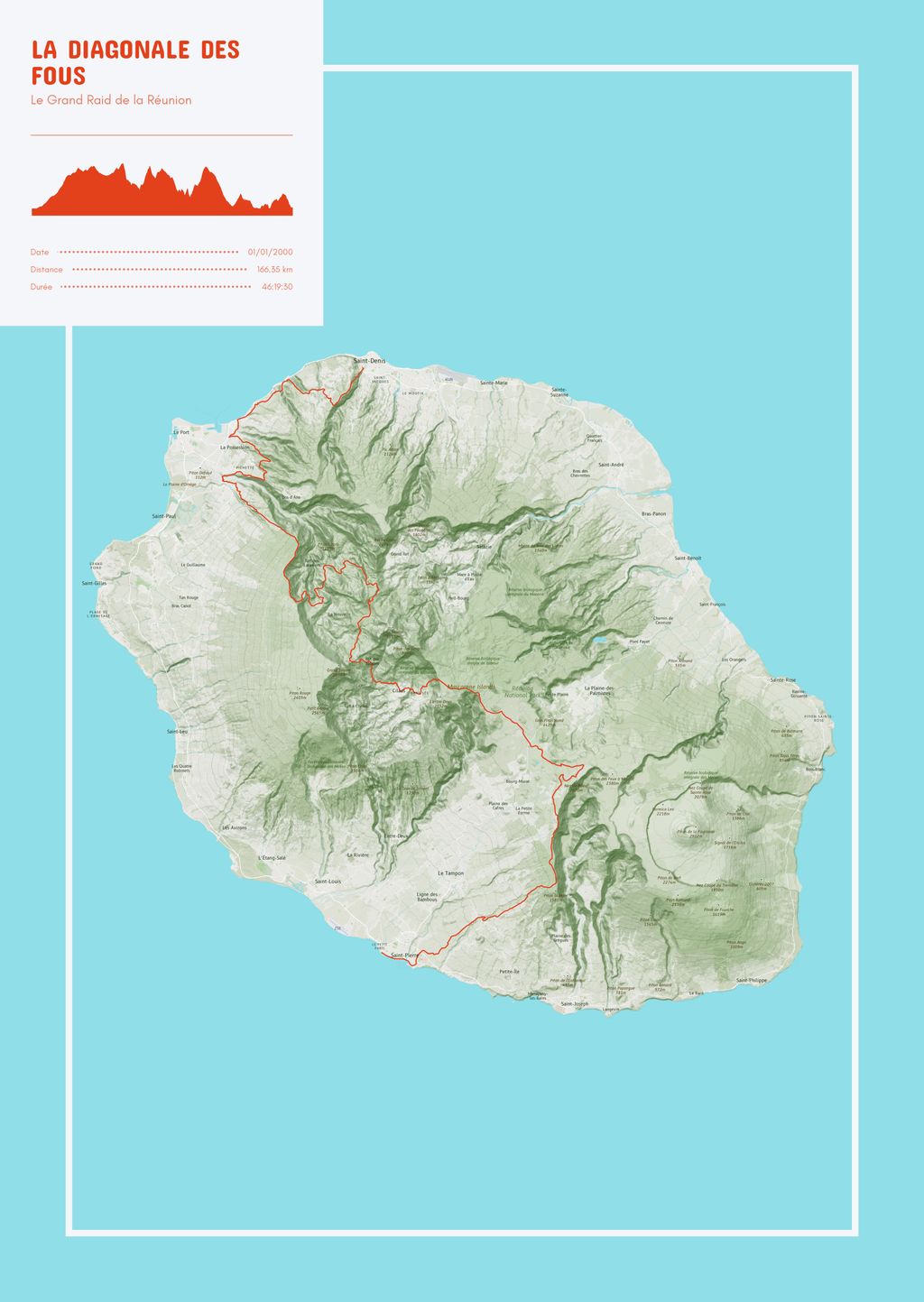 Map poster of the La Diagonale des Fous