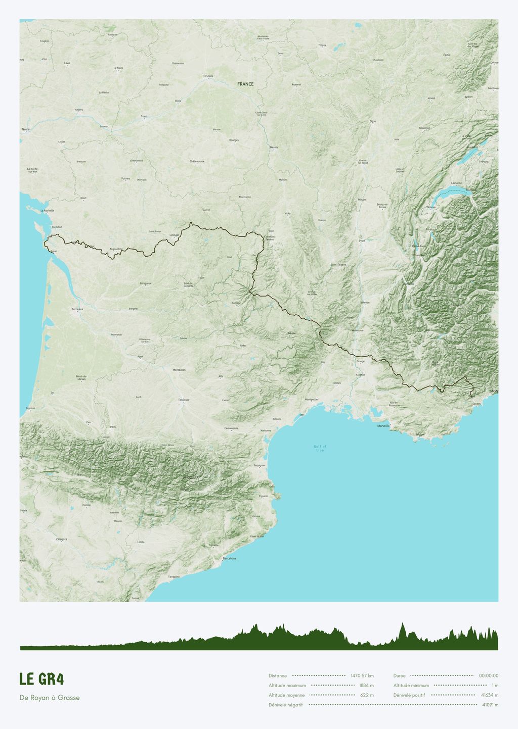 Póster con un mapa de Le GR4