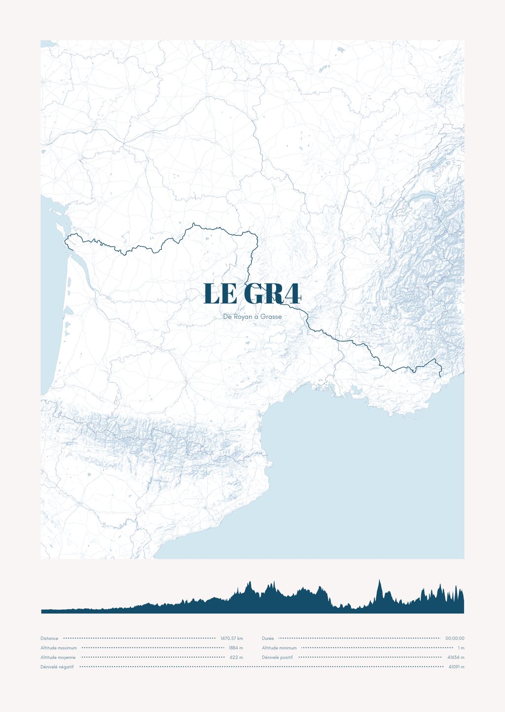 Póster con un mapa de Le GR4