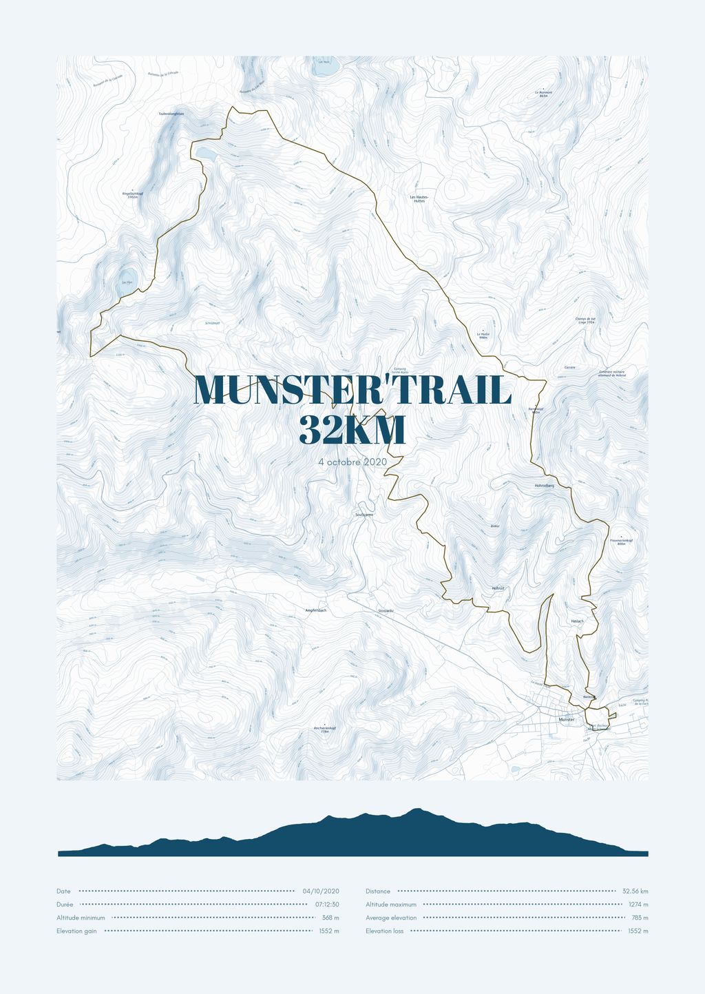 Poster cartographique du Munster'Trail 
32km