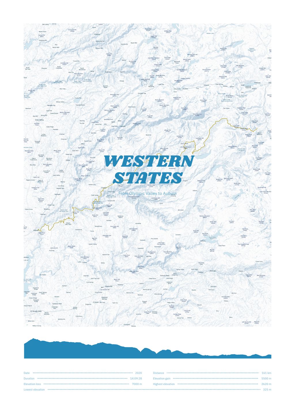 Poster cartographique du Western 
States