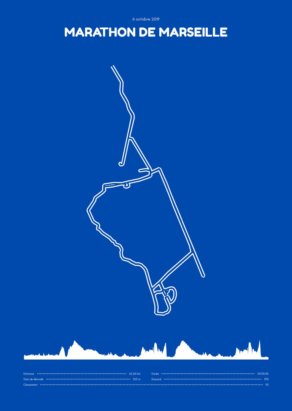 Poster cartographique du Marathon de Marseille